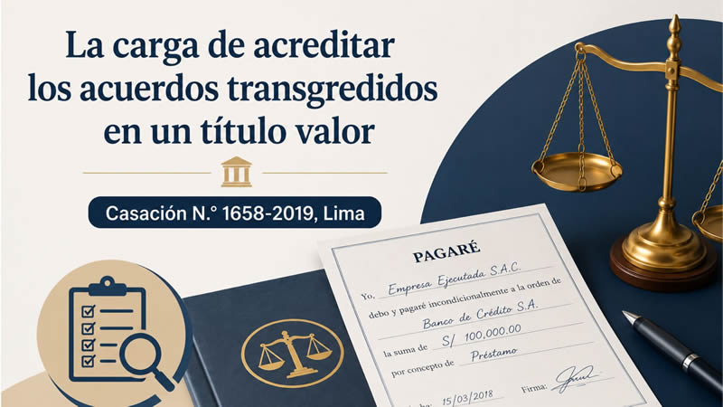 La carga de acreditar los acuerdos transgredidos en un título valor: comentario a la Casación N.°1658-2019, Lima