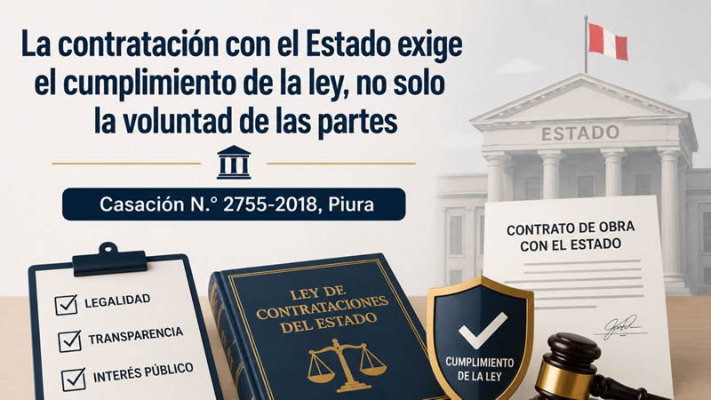 La contratación con el Estado exige el cumplimiento de la ley, no solo la voluntad de las partes:comentario a la Casación N.° 2755-2018, Piura
